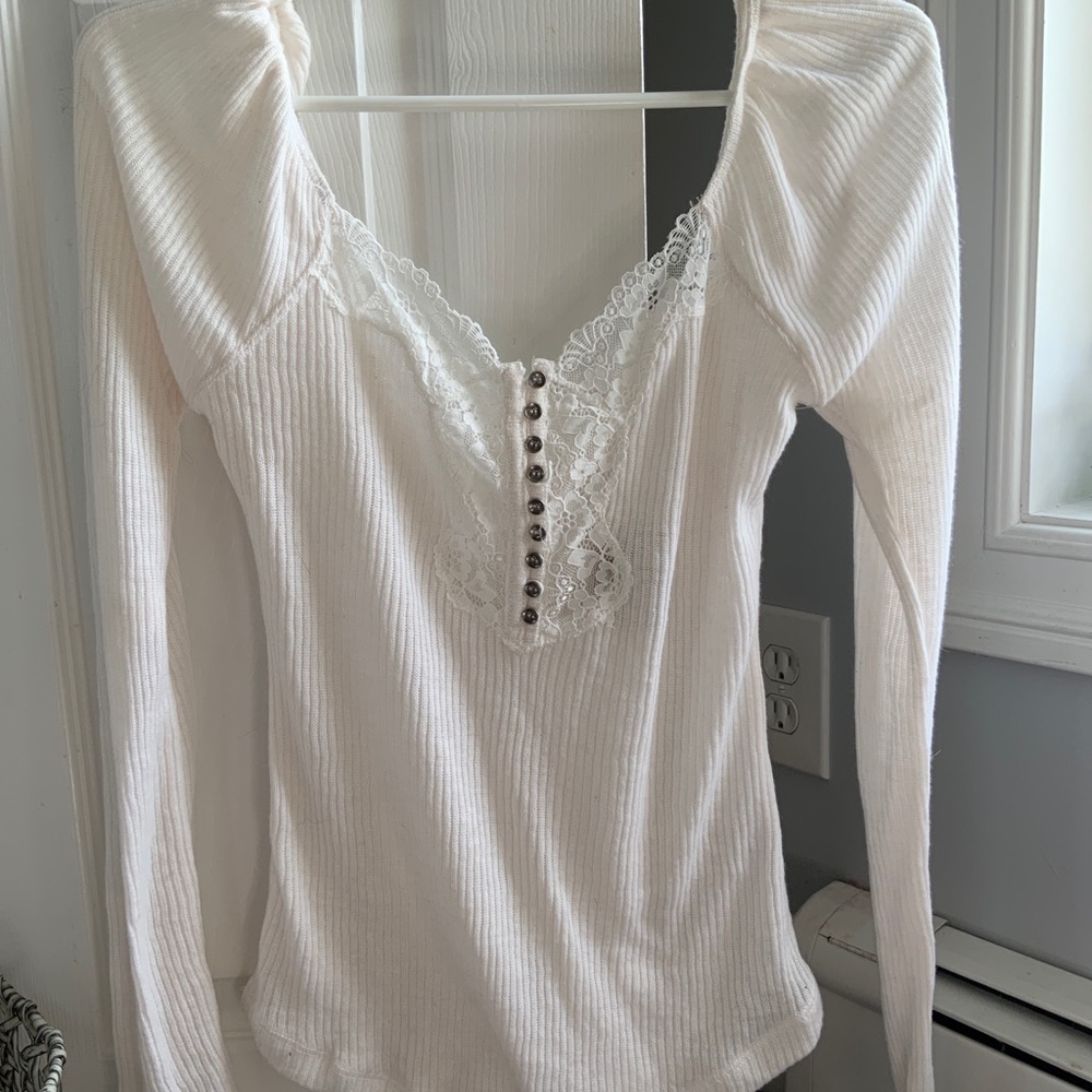 White lace shirt